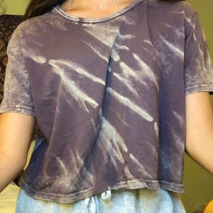 Purple and tan patterned t shirt